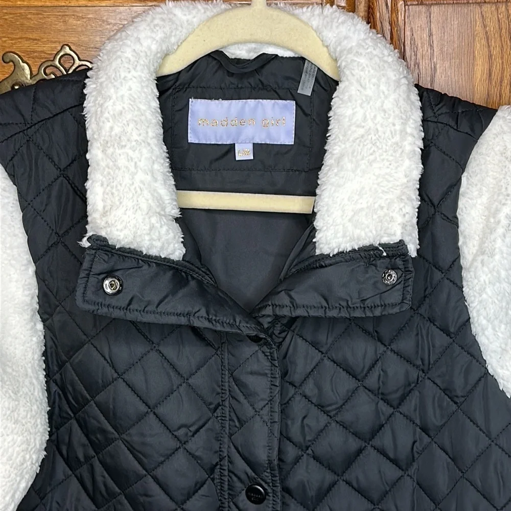 Madden Girl Sherpa Quilted Jacket - Size Large